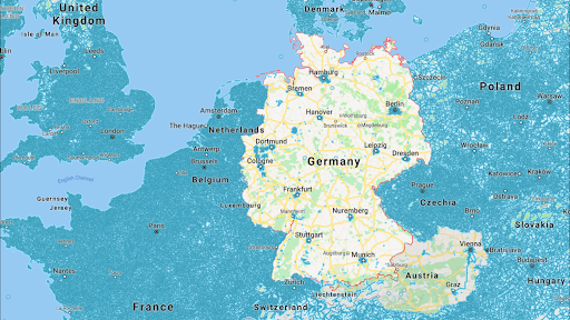 Google Street View Map of Europe